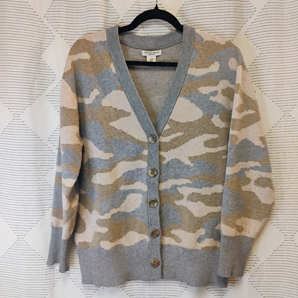 Christian Siriano New York Women's Cardigan Sweater Camouflage Size Medium